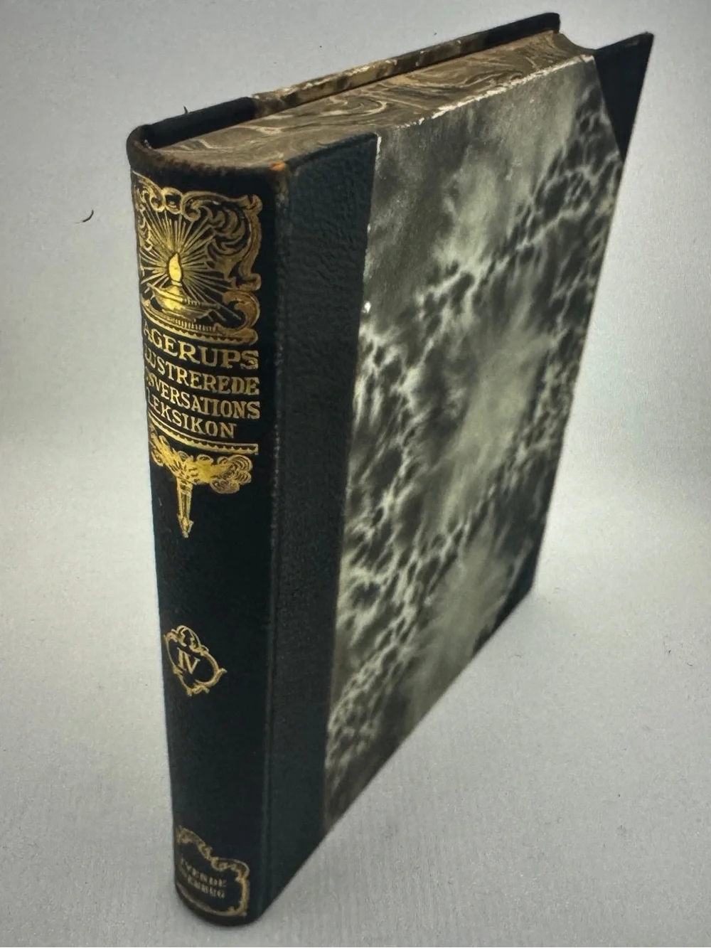 Antique Black Leather Book Collection - Decorative Home Accent